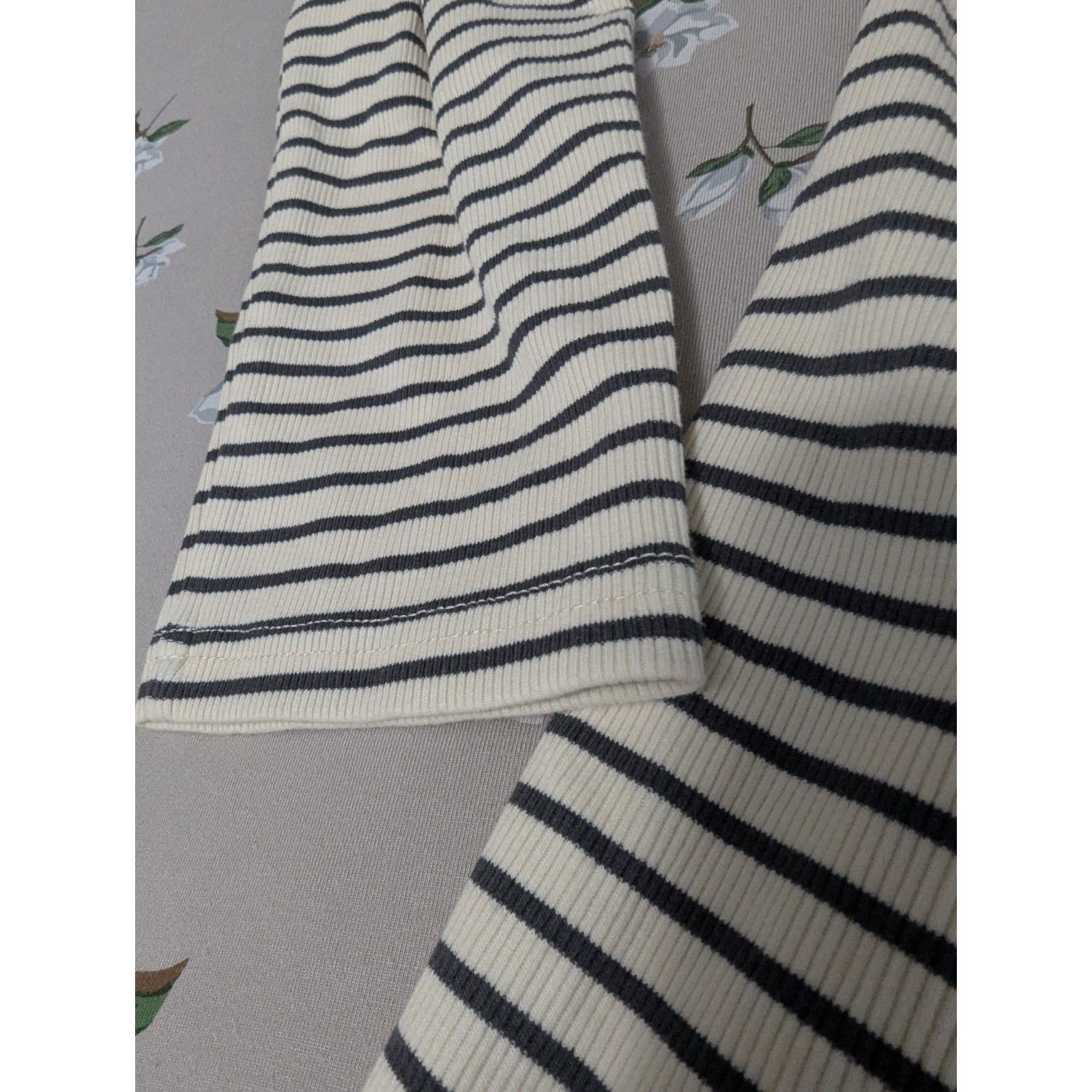 Nwt Amalli Talli Beckham Striped Tall Duster In Cream/Grey, Size Large Tall — image 4 of 5
